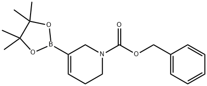 3-(4,4,5,5-テトラメチル-1,3,2-ジオキサボロラン-2-イル)-5,6-ジヒドロピリジン-1(2H)-カルボン酸ベンジル 化学構造式