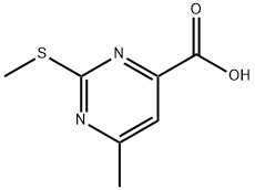 6-methyl-2-(methylthio)pyrimidine-4-carboxylic acid 化学構造式