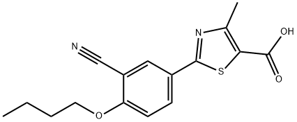 2-(4-butoxy-3-cyanophenyl)-4-methylthiazole-5-carboxylic acid 化学構造式