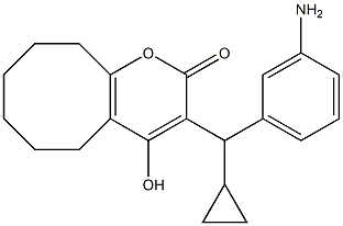 3-((3-氨基苯基)(环丙基)甲基)-4-羟基-5,6,7,8,9,10-六氢-2H-环辛四烯并[B]吡喃-2-酮,166282-70-8,结构式