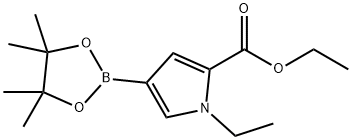 1-エチル-4-(4,4,5,5-テトラメチル-1,3,2-ジオキサボロラン-2-イル)-1H-ピロール-2-カルボン酸エチル 化学構造式