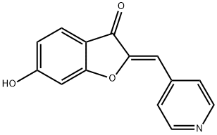(2Z)-6-hydroxy-2-(pyridin-4-ylmethylidene)-1-benzofuran-3(2H)-one Structure