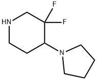 3,3-difluoro-4-(pyrrolidin-1-yl)piperidine dihydrochloride 结构式