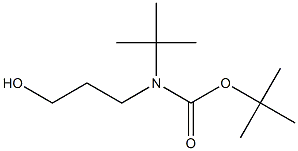 tert-butyl tert-butyl(3-hydroxypropyl)carbamate 化学構造式