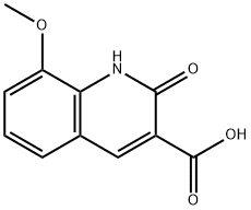 2-オキソ-8-メトキシ-1,2-ジヒドロキノリン-3-カルボン酸 化学構造式