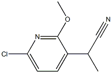 6-氯-2-甲氧基-Α-甲基-3-吡啶乙腈 结构式