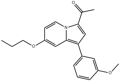 1-(1-(3-methoxyphenyl)-7-propoxyindolizin-3-yl)ethanone 化学構造式