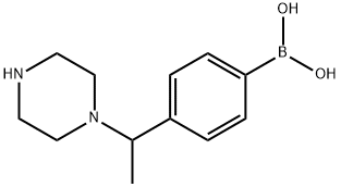 (4-(1-(piperazin-1-yl)ethyl)phenyl)boronic acid Structure