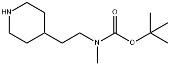 N-甲基-N-[2-(哌啶-4-基)乙基]氨基甲酸叔丁基酯 结构式