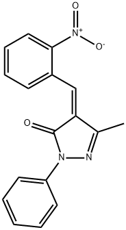 5-Methyl-4-(2-nitro-benzylidene)-2-phenyl-2,4-dihydro-pyrazol-3-one 结构式