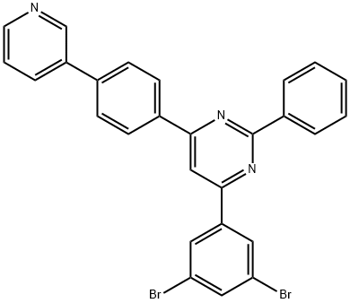 4-(3,5-二溴)-2-嘧啶-6(4 -(吡啶-3-基)苯基)嘧啶, 1776083-02-3, 结构式