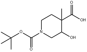 1-(Tert-Butoxycarbonyl)-3-Hydroxy-4-Methylpiperidine-4-Carboxylic Acid Struktur