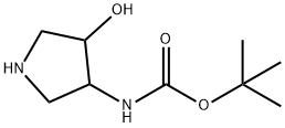 (4-Hydroxy-pyrrolidin-3-yl)-carbamic acid tert-butyl ester Struktur