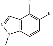 5-BROMO-4-FLUORO-1-METHYLINDAZOLE 结构式