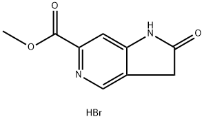 2-オキソ-1H,2H,3H-ピロロ[3,2-C]ピリジン-6-カルボン酸メチル臭化水素酸塩 化学構造式