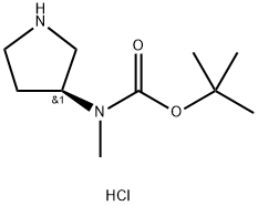 tert-butyl N-methyl-N-[(3S)-pyrrolidin-3-yl]carbamate hydrochloride Struktur