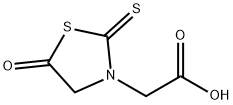 2-(5-oxo-2-thioxothiazolidin-3-yl)acetic acid 化学構造式