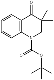 tert-Butyl 3,3-dimethyl-4-oxo-3,4-dihydroquinoline-1(2H)-carboxylate 化学構造式