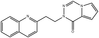 2-(2-(Quinolin-2-yl)ethyl)pyrrolo[1,2-d][1,2,4]triazin-1(2H)-one 化学構造式