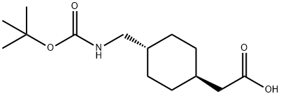 2-((1r,4r)-4-(((tert-butoxycarbonyl)amino)methyl)cyclohexyl)aceticacid Structure