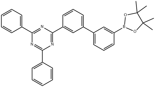 1,3,5-Triazine, 2,4-diphenyl-6-[3'-(4,4,5,5-tetramethyl-1,3,2-dioxaborolan-2-yl)[1,1'-biphenyl]-3-yl]- Structure
