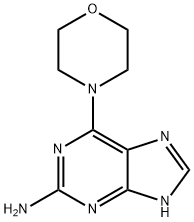 6-Morpholin-4-yl-9H-purin-2-ylamine 化学構造式