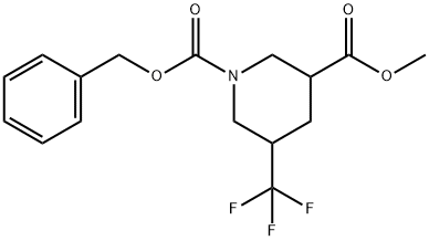 1-benzyl 3-methyl 5-(trifluoromethyl)piperidine-1,3-dicarboxylate Structure