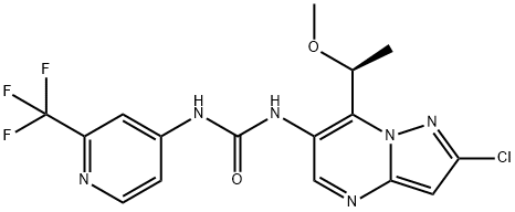 (S)-1-(2-chloro-7-(1-methoxyethyl)pyrazolo[1,5-a]pyrimidin-6-yl)-3-(2-(trifluoromethyl)pyridin-4-yl)urea Structure