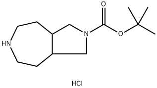 Octahydro-pyrrolo[3,4-d]azepine-2-carboxylic acid tert-butyl ester hydrochloride 化学構造式