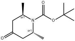 反式-2,6-二甲基-4-氧代-哌啶-1-甲酸叔丁酯 结构式