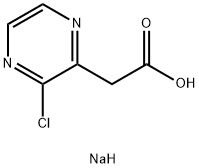 sodium 2-(3-chloropyrazin-2-yl)acetic acid 结构式