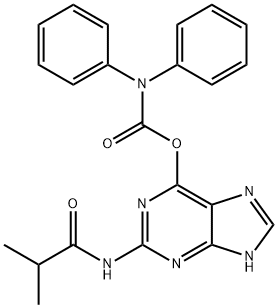 Diphenylcarbamic acid 2-[(2-methyl-1-oxopropyl)amino]-1H-purin-6-yl ester Structure