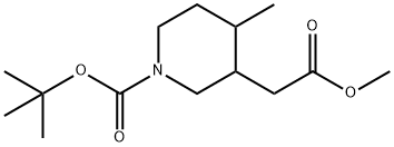 tert-butyl 3-(2-methoxy-2-oxoethyl)-4-methylpiperidine-1-carboxylate Struktur