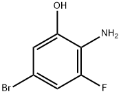 2-アミノ-5-ブロモ-3-フルオロフェノール 化学構造式