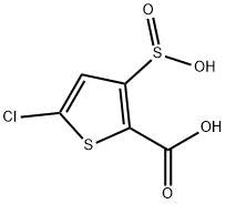 5-Chloro-3-sulfino-2-thiophenecarboxylic acid 化学構造式
