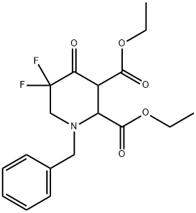 diethyl 1-benzyl-5,5-difluoro-4-oxopiperidine-2,3-dicarboxylate Structure