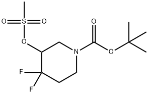 tert-butyl 4,4-difluoro-3-((methylsulfonyl)oxy)piperidine-1-carboxylate Struktur