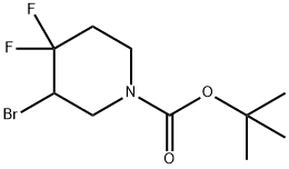 tert-butyl 3-bromo-4,4-difluoropiperidine-1-carboxylate, 1881296-57-6, 结构式