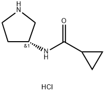 Cyclopropanecarboxamide, N-(3R)-3-pyrrolidinyl-, hydrochloride 化学構造式