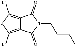 1,3-ジブロモ-5-ブチル-4H-チエノ[3,4-c]ピロール-4,6(5H)-ジオン 化学構造式