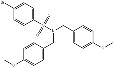 4-溴-N,N-双(4-甲氧基苄基)苯磺酰胺 结构式
