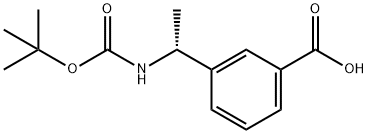 (R)-3-(1-tert-Butoxycarbonylamino-ethyl)-benzoic acid 化学構造式