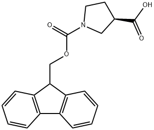 N-FMOC-R-吡咯烷-3-羧酸 结构式