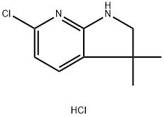 6-chloro-3,3-dimethyl-1H,2H,3H-pyrrolo[2,3-b]pyridine hydrochloride,1946021-29-9,结构式