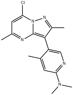 5-(7-氯-2,5-二甲基吡唑并[1,5-A]嘧啶-3-基)-N,N,4-三甲基吡啶-2-胺 结构式