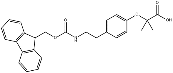 2-[4-[2-(Fmoc-amino)ethyl]phenoxy]-2-methylpropanoic acid Structure