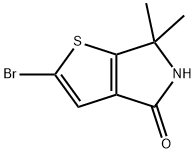 2-bromo-6,6-dimethyl-5,6-dihydro-4H-thieno[2,3-c]pyrrol-4-one 化学構造式