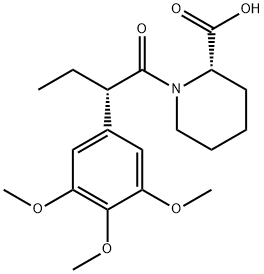 [S-(R*,R*)]-1-[1-oxo-2-(3,4,5-trimethoxyphenyl)butyl]-2-piperdinecarboxylic acid Structure