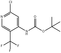 tert-butyl 2-chloro-5-(trifluoromethyl)pyridin-4-ylcarbamate 化学構造式