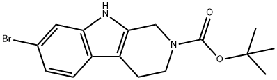 tert-butyl 7-bromo-3,4-dihydro-1H-pyrido[3,4-b]indole-2(9H)-carboxylate Struktur